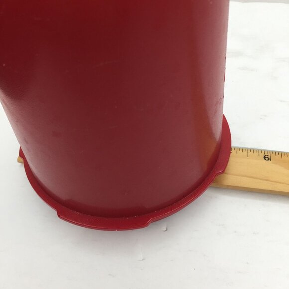Vintage Rare Tupperware Servalier Red Tulip Quilt Container Sunburst Lid 811-13 - Picture 11 of 13